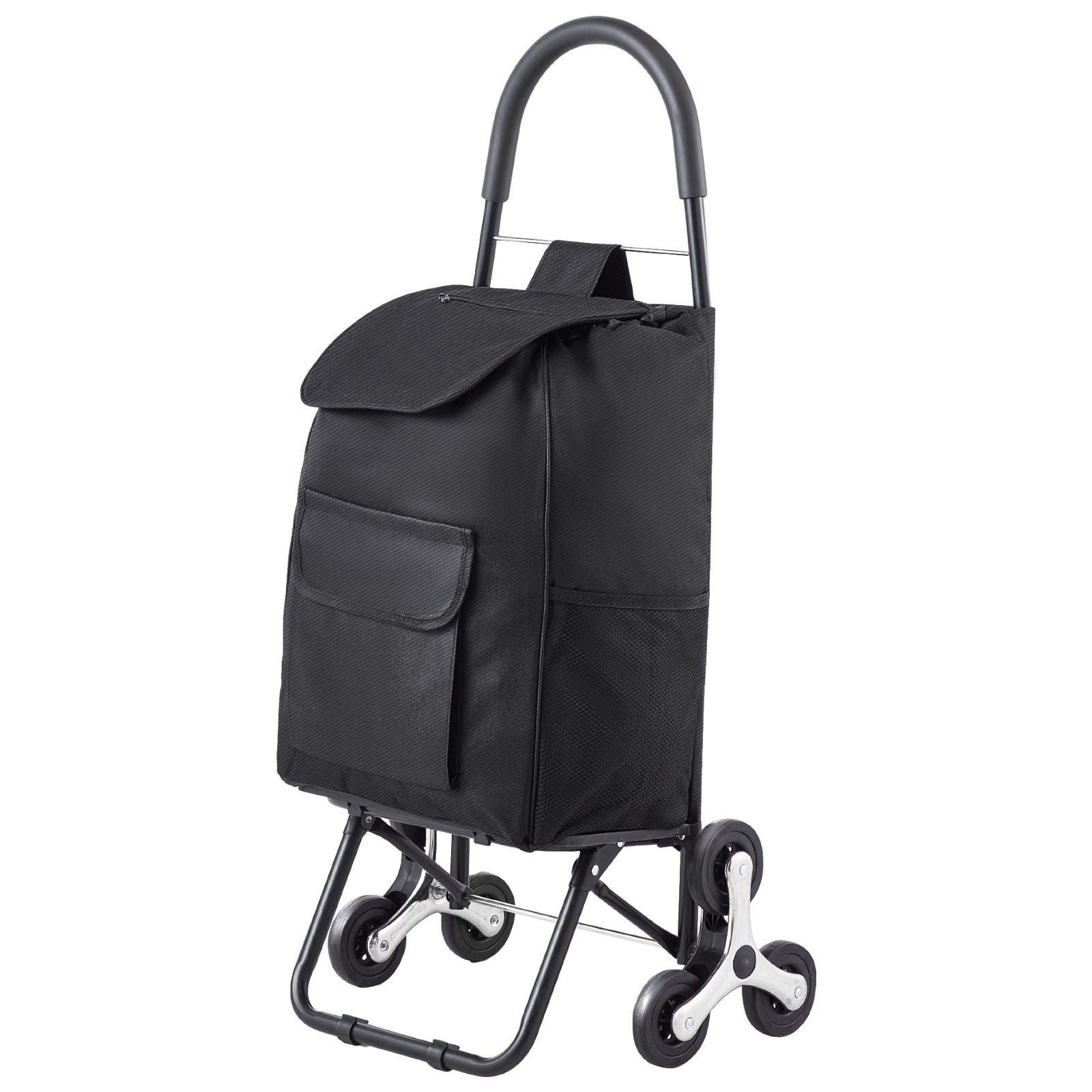 Stair Climbing Cart Foldable Shopping Cart 36L with Storage Bag 6 Wheels