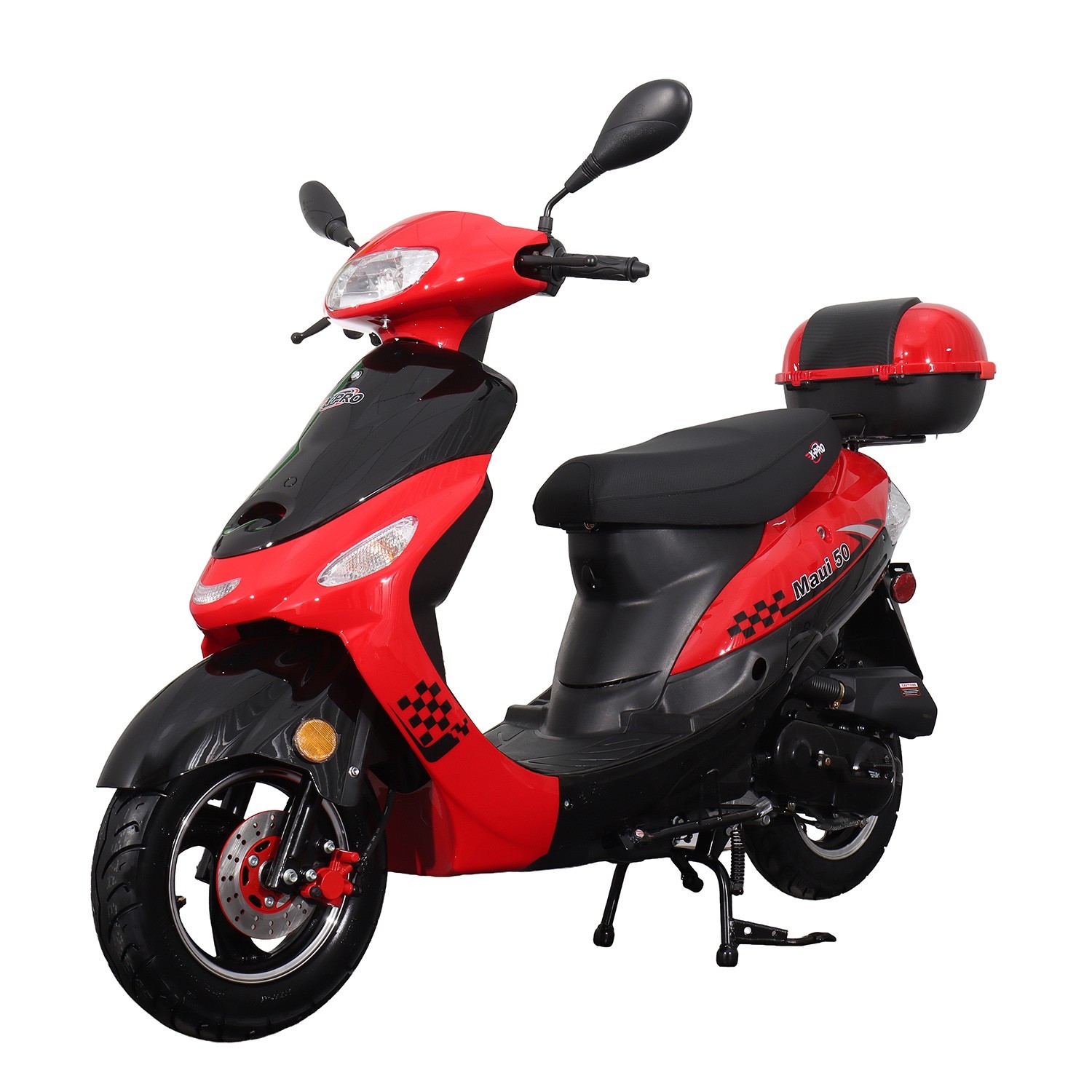 X-PRO Maui 50cc Gas Scooter Moped with 10" Aluminum Wheels, Electric/Kick Start