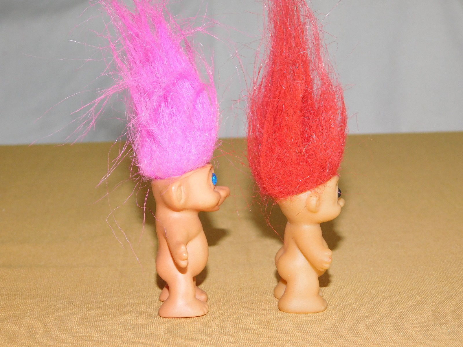 VINTAGE TOY 2 MADE IN KOREA TROLL DOLLS 2 1/4" HIGH