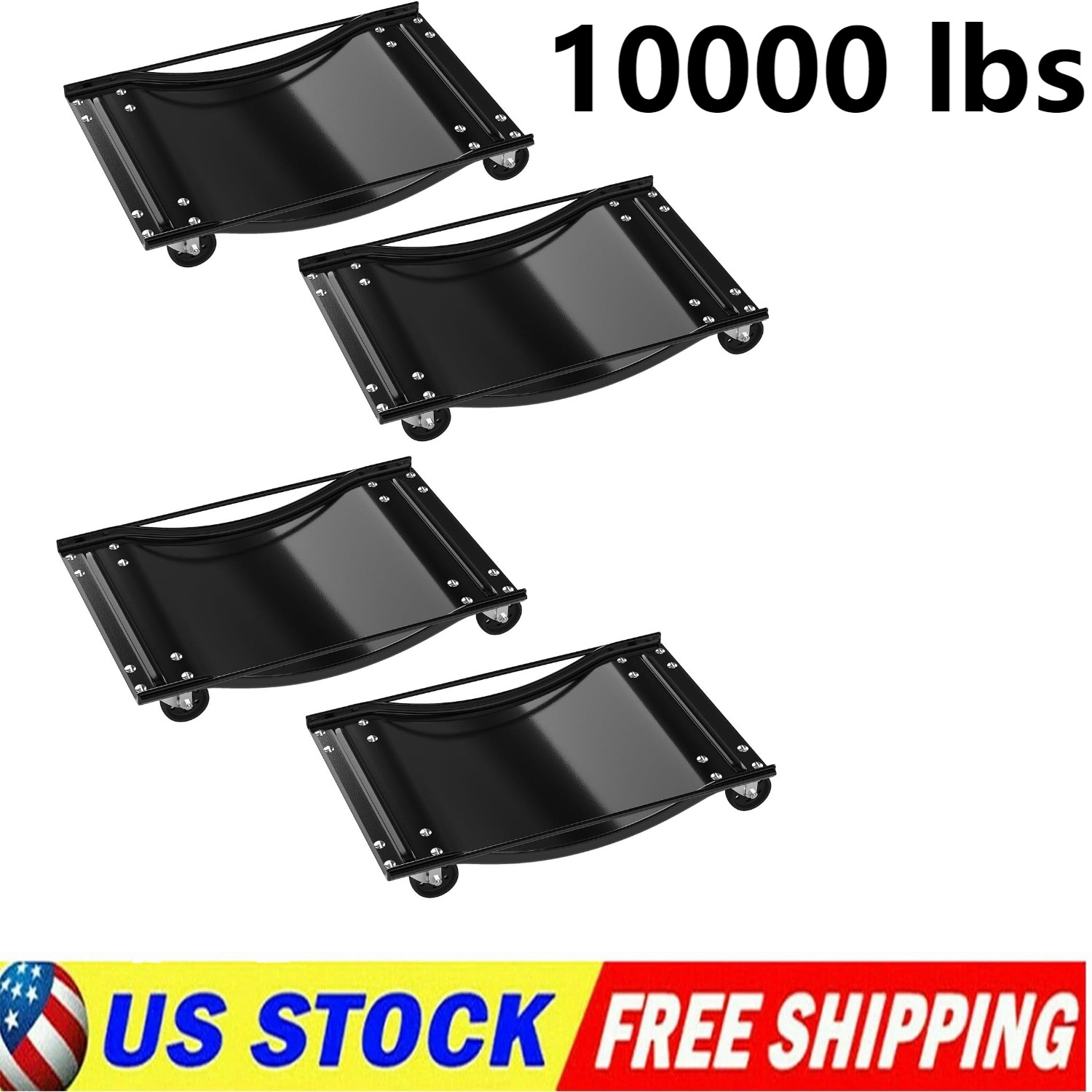 Car Dolly Set of 4 Heavy Duty 10,000 LBS Wheel Vehicle Dollies for Moving Car