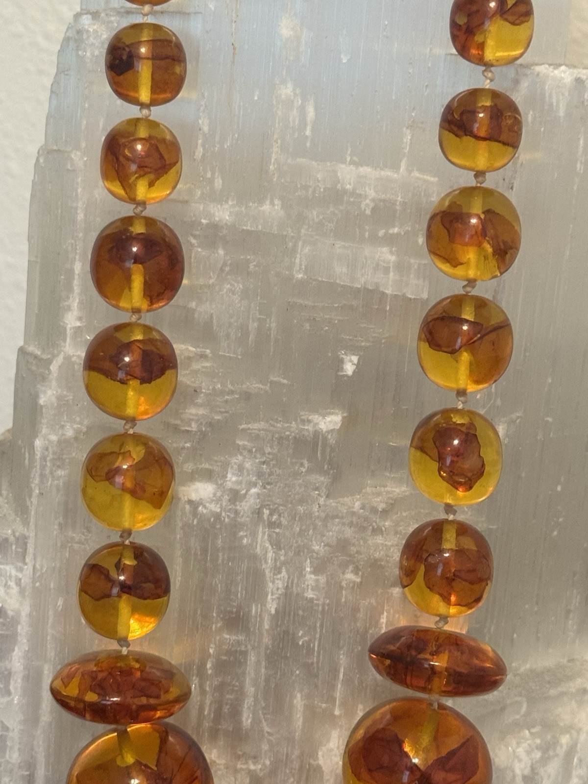 Vintage Baltic Amber Polished Graduated Bead Necklace