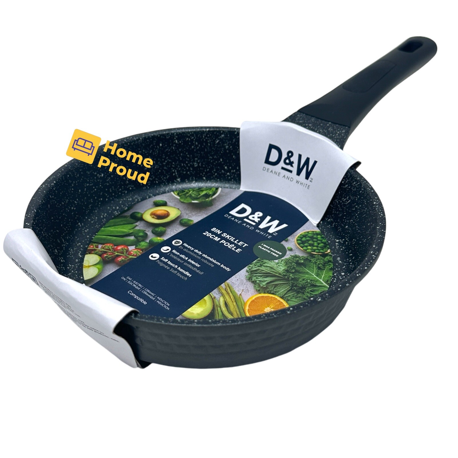 D&W Frying Pan Nonstick FRY Skillet 8 inch Deane&White Premium Kitchen Cookware