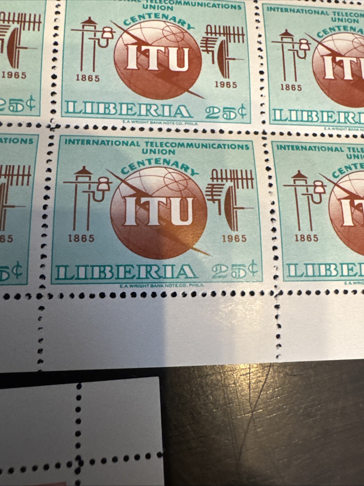 Lot of 3 Sheets of 24 Liberia ITU Centenary Stamps First Day Covers