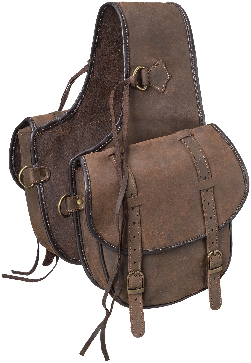 Western Saddle Bags - Black or Brown Soft Leather