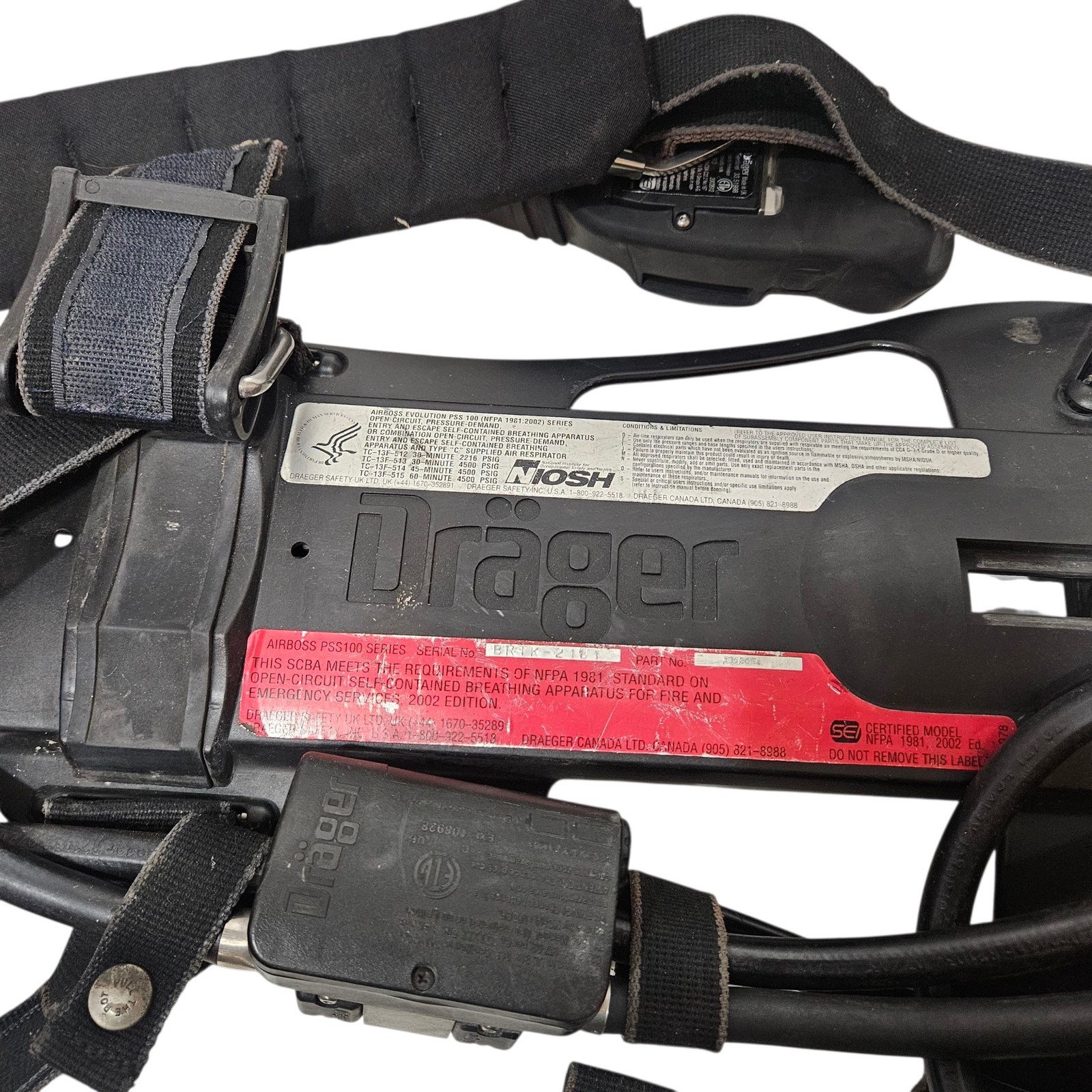 Drager AIRBOSS PSS100 Sentinel SCBA Frame Backpack