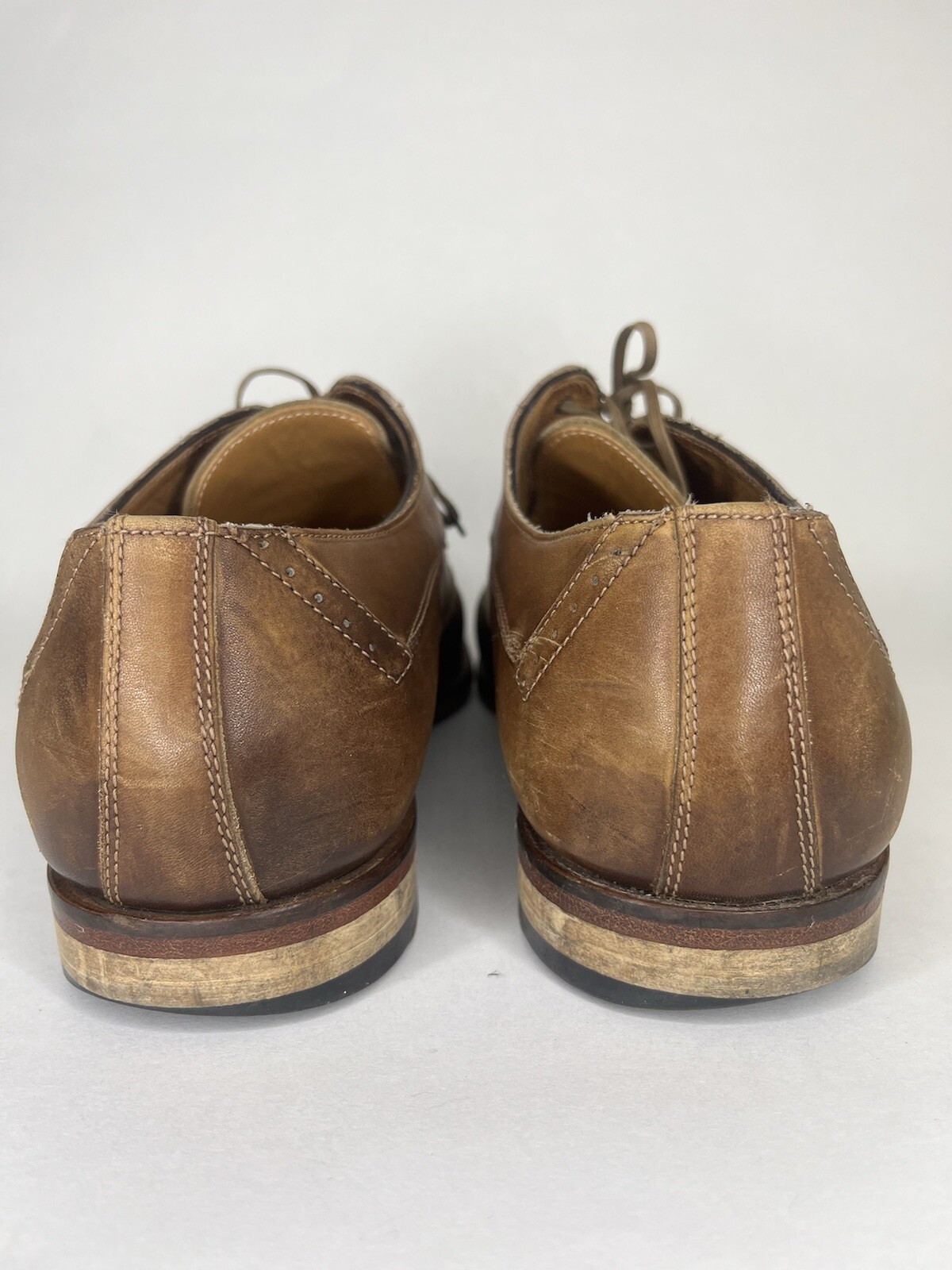 Jose Real Mens Sz 43 (US 10) Brown Leather Oxford Dress Shoes Hand Made In Italy