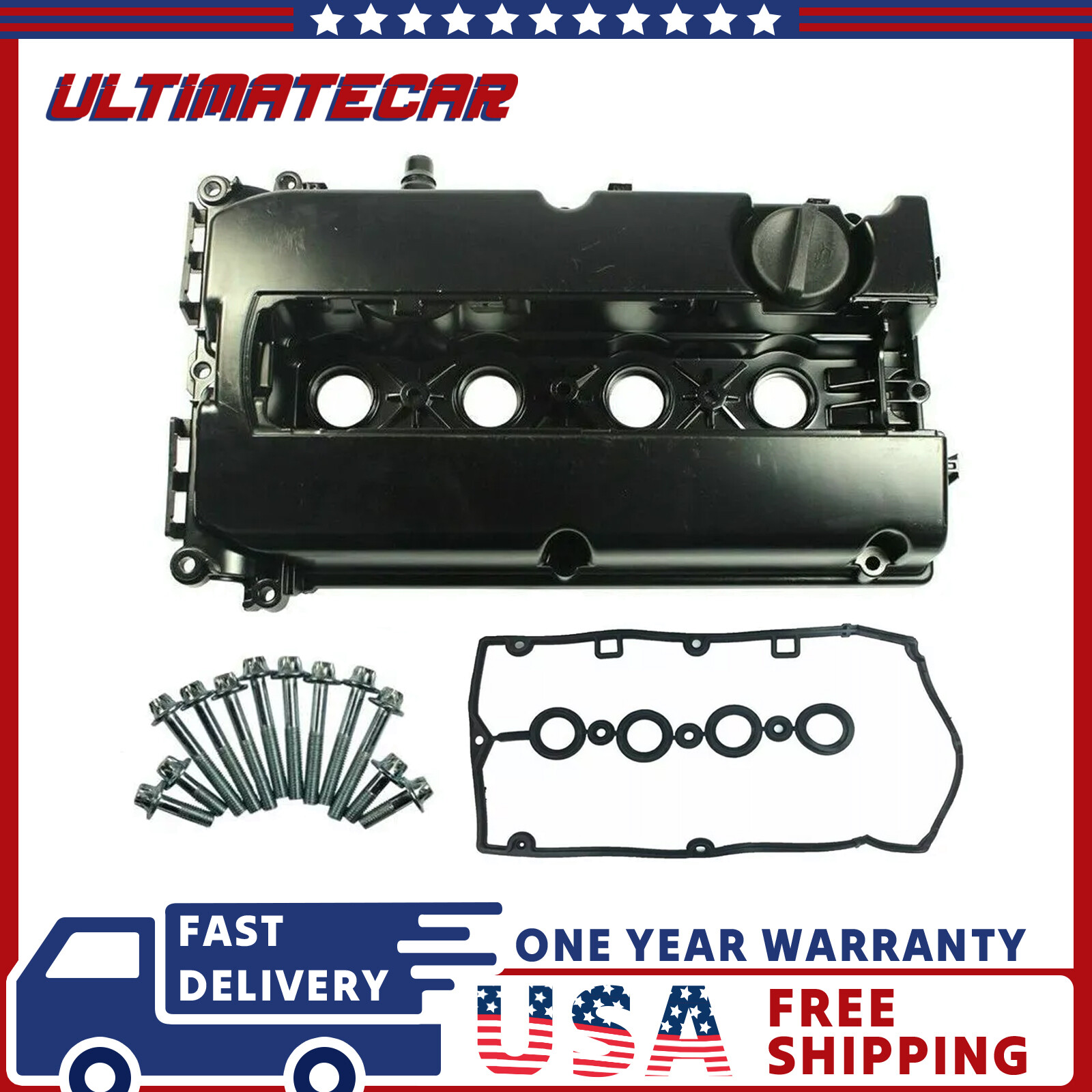 Engine Valve Camshaft Cover w/ Gasket & Bolt For Chevy Cruze Sonic 1.8L Aveo1.6L