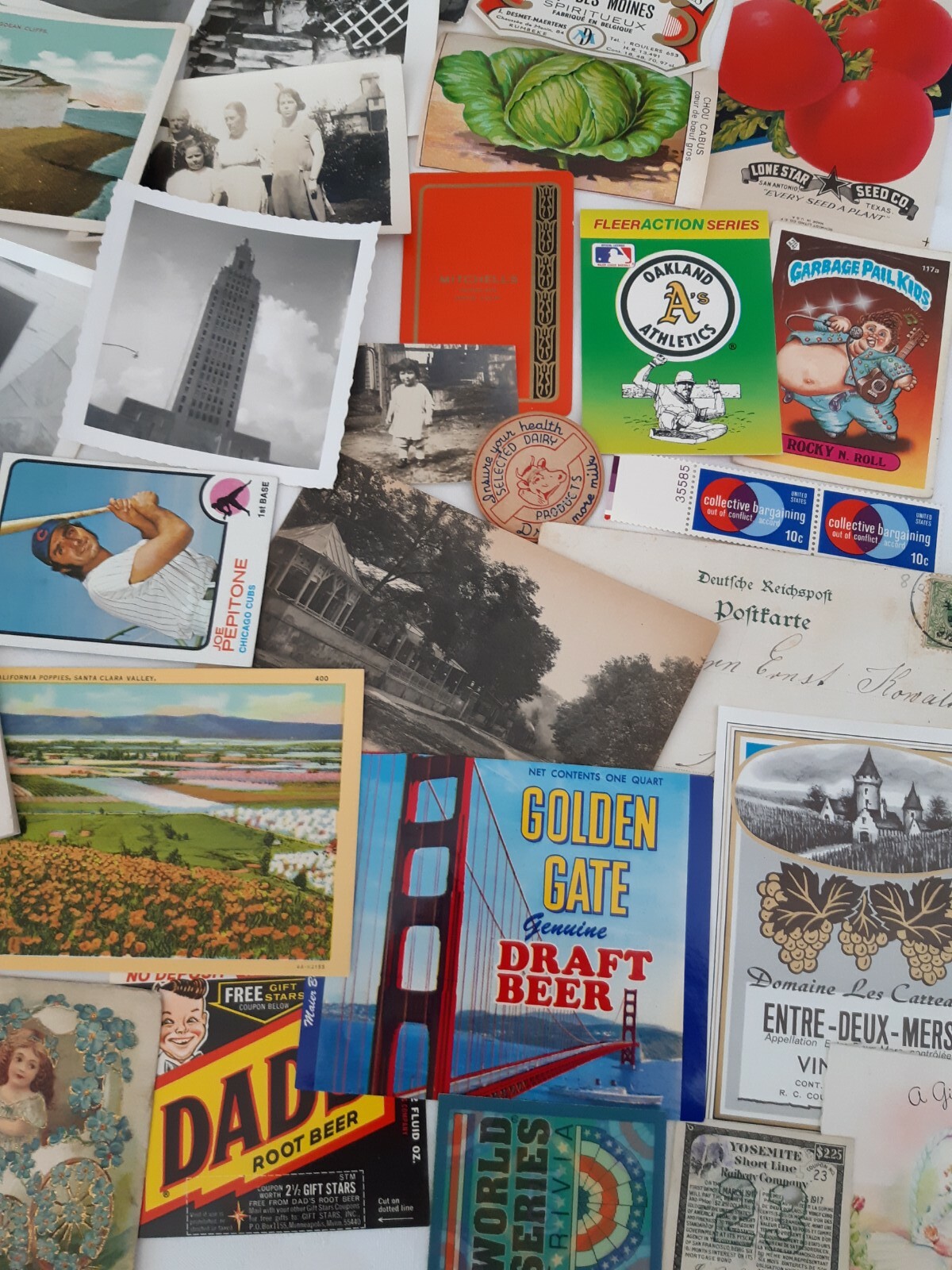Lot of Vintage Ephemera Items--Old Postcards, paper Junk Journal Scrapbook Items