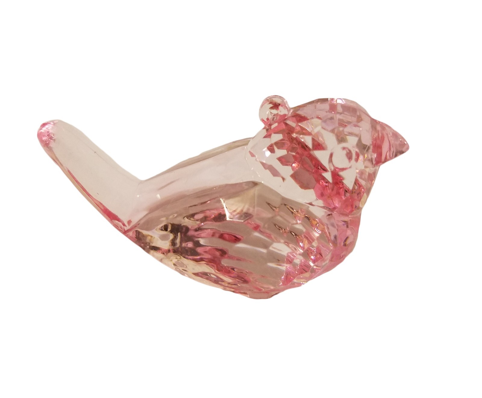 Set of 4 Pink Bird Large 2.5" Crystal Prism Chandelier Acrylic Pendants Beads