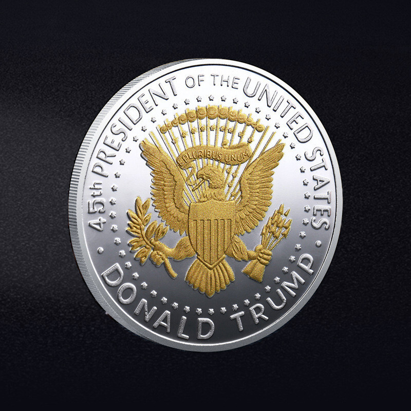 1 Pcs 45th Commemorative Coin 2024 Donald Trump Plated EAGLE President SAVE Gold