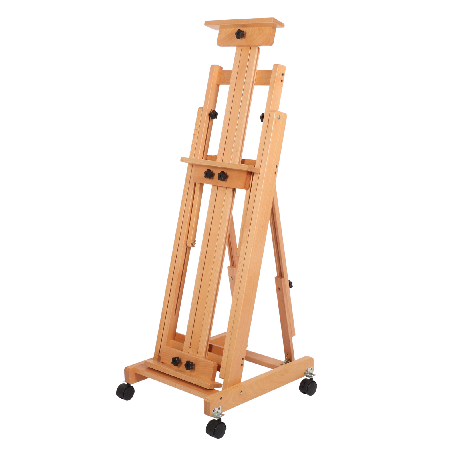 Movable Studio Easel Artist Painting Stand Beech Wood H-Frame Heavy Duty 87 In