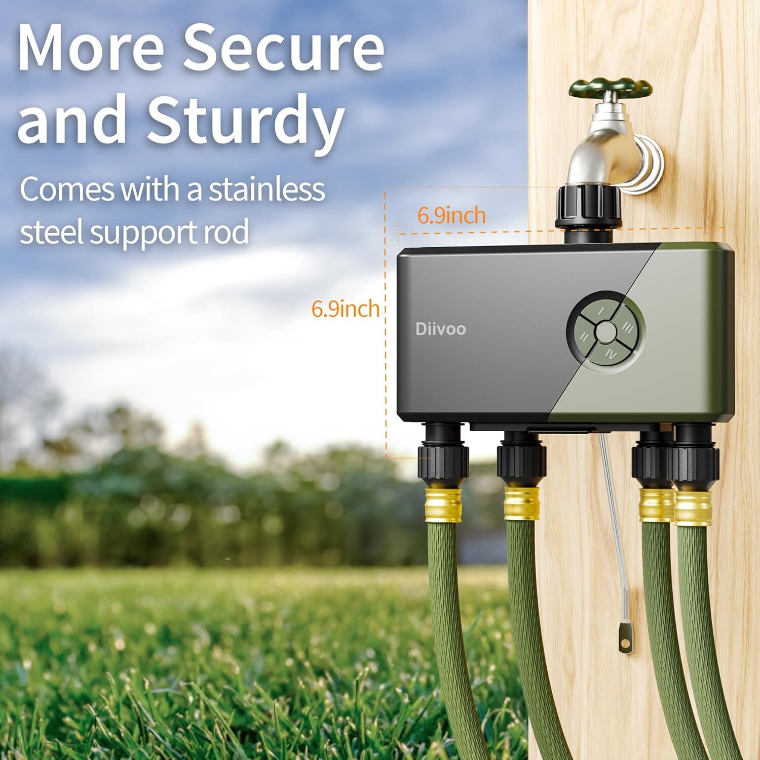 WiFi Water Timer 4 Outlets Smart Sprinkler Garden Watering System for Lawn Yard