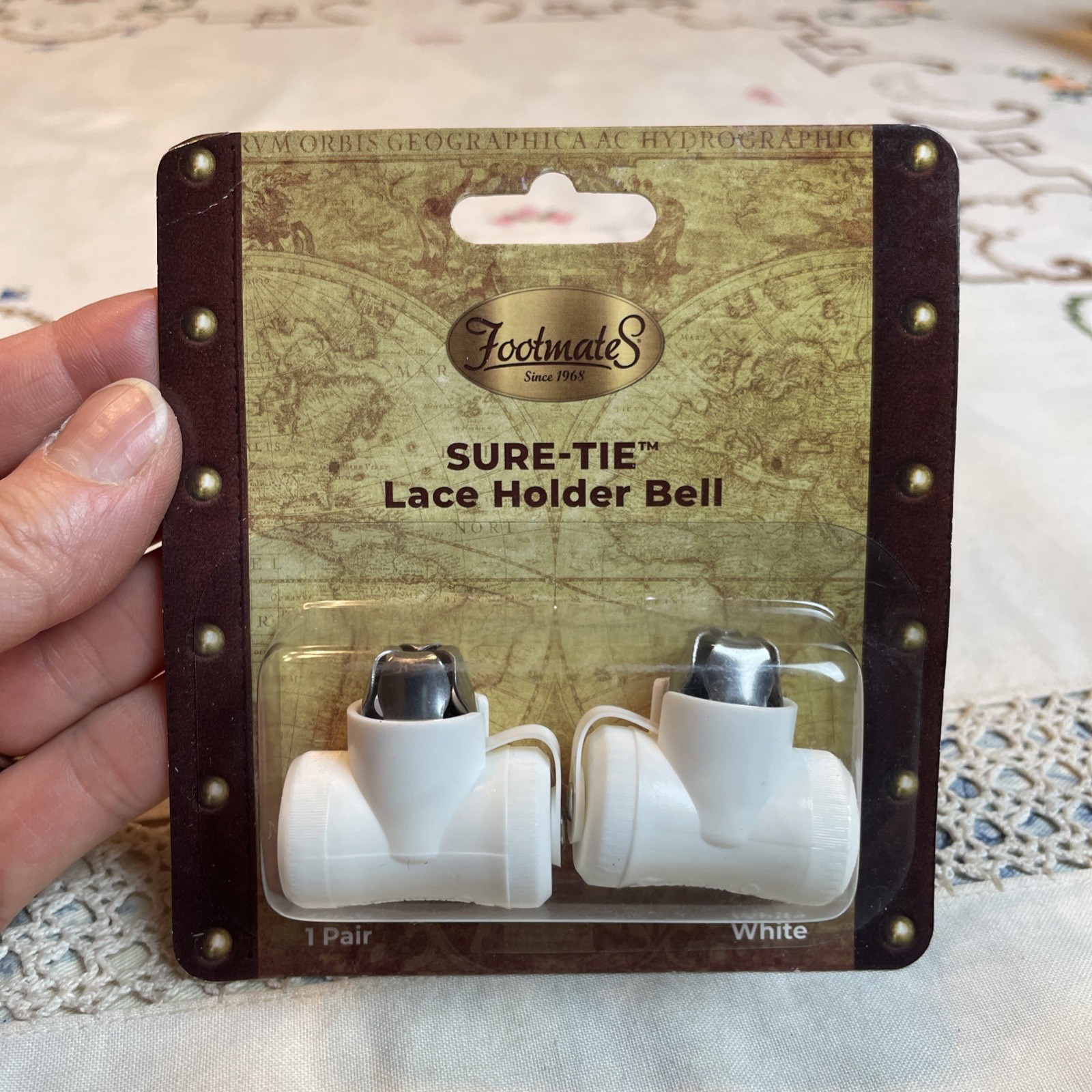 Footmates Sure-Tie Lace Holder Bell 1 Pair White