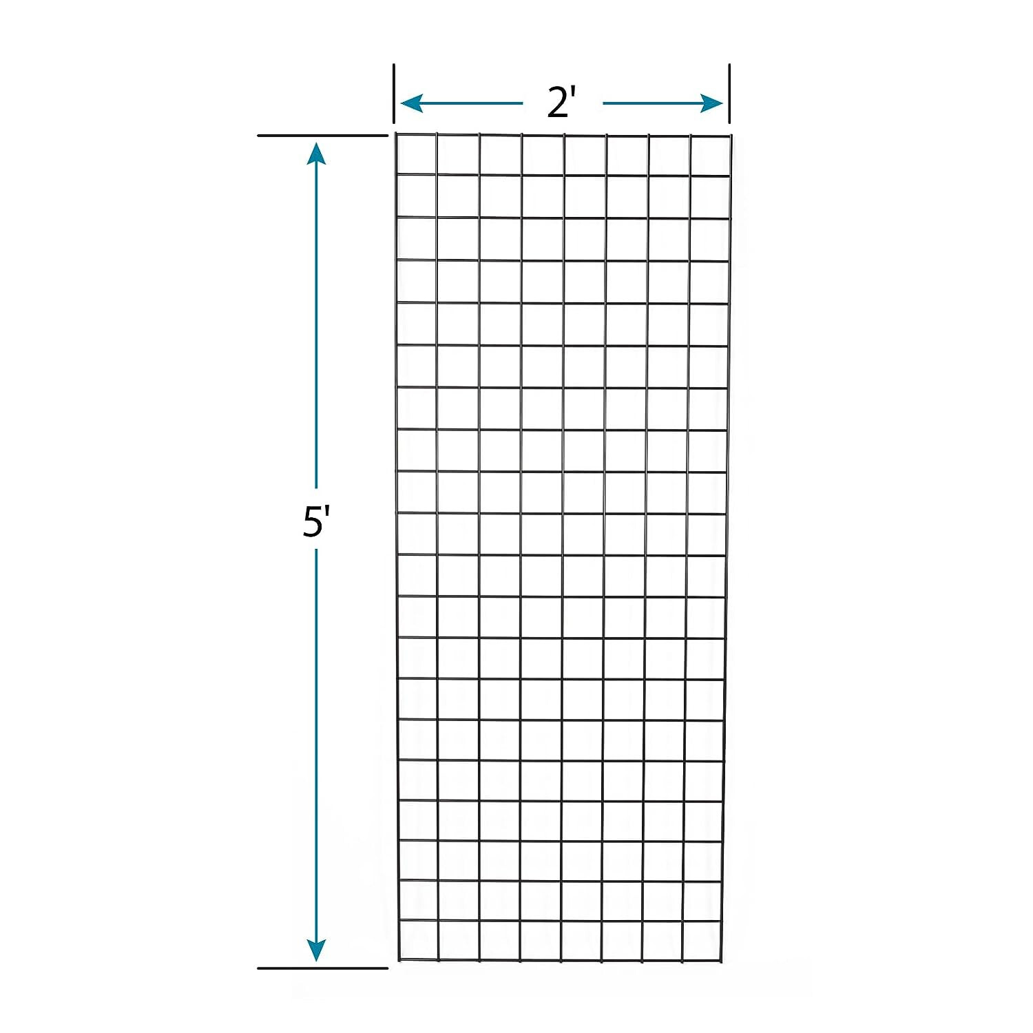 Gridwall Panel 2' x 5' Grid Wall Display Black Panel Steel Powder Coat
