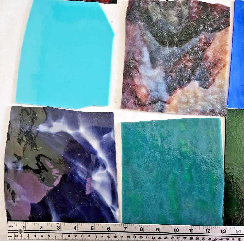 10 & 1/4 Pounds of Assorted Multicolor Stained-Glass Large Scraps/Sheets