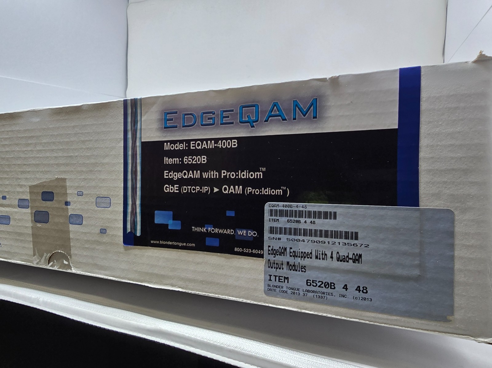 NEW Blonder Tongue EQAM-400B-4-48 EdgeQAM IP to QAM RF Modulator – 48 HD Program