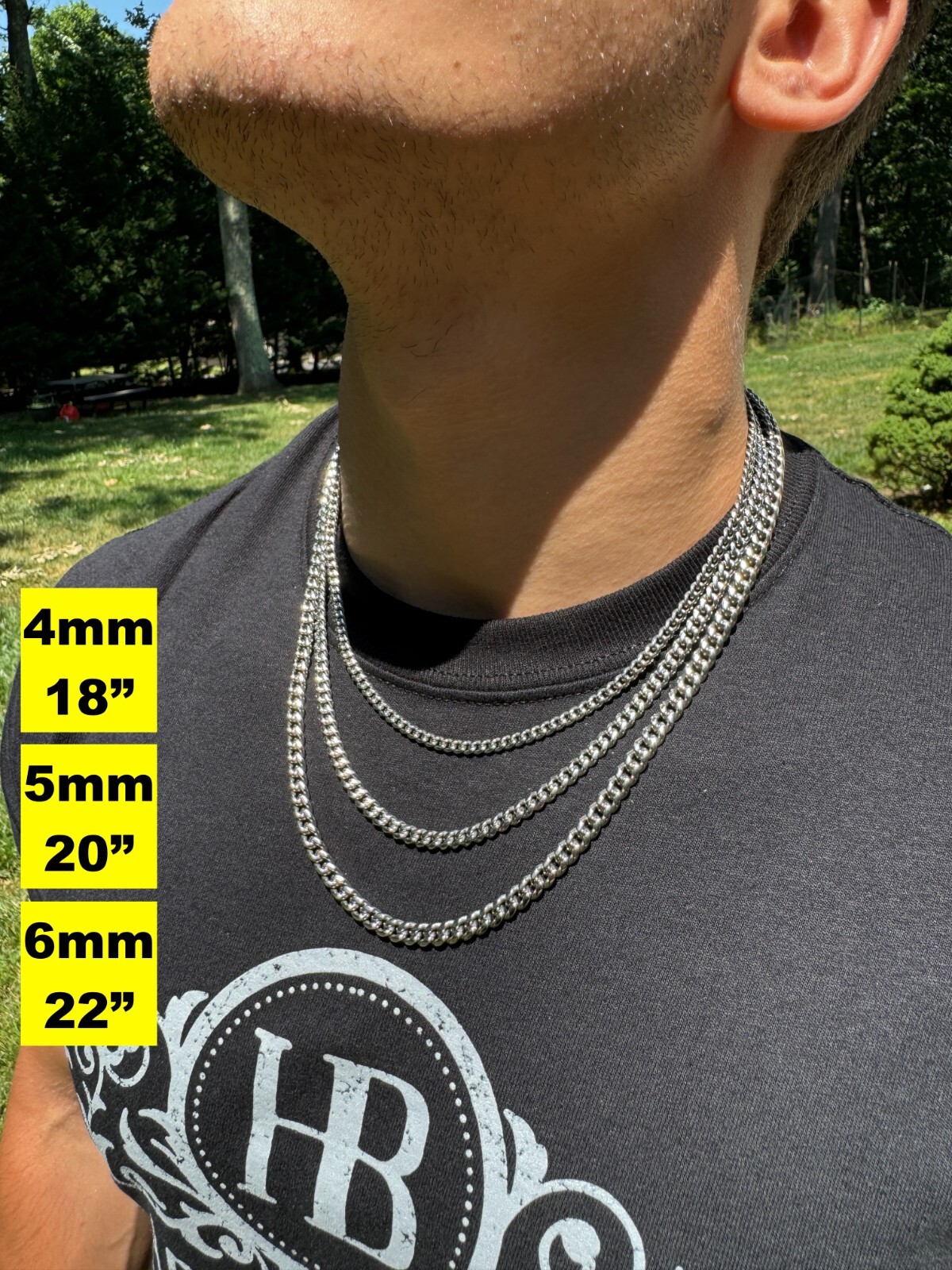 Real Solid Stainless Steel Miami Cuban Link Chain Necklace Box Clasp 4-18mm