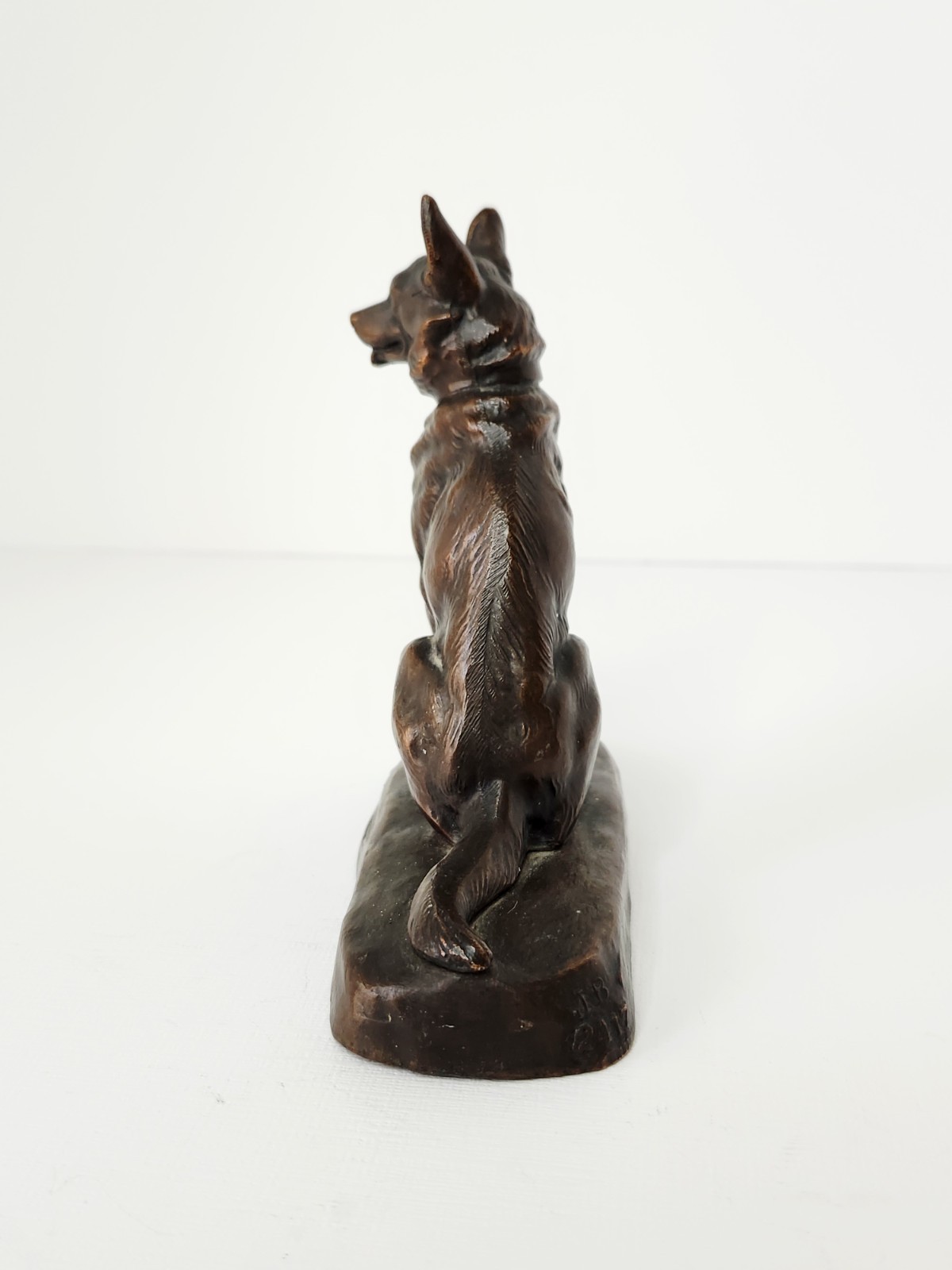 Antique Jennings Brothers Bronze Metal German Shepard Figurine JB 2417