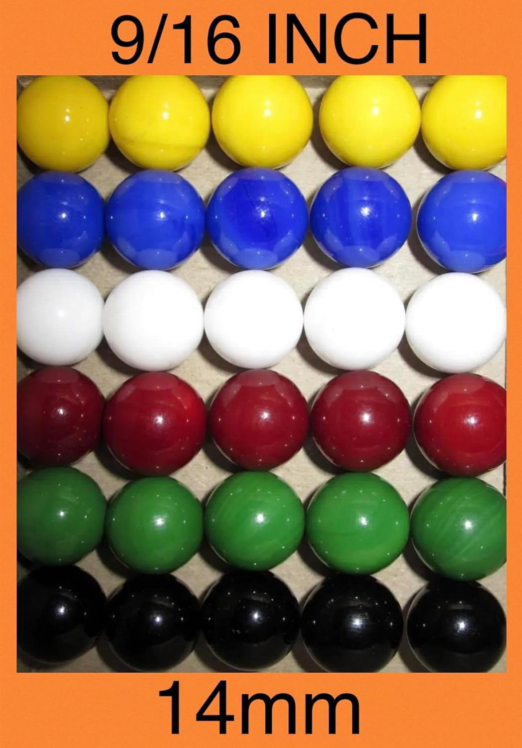 30 Solid Color Replacement Marbles Chinese Aggravation Dirty Game 14mm GLASS
