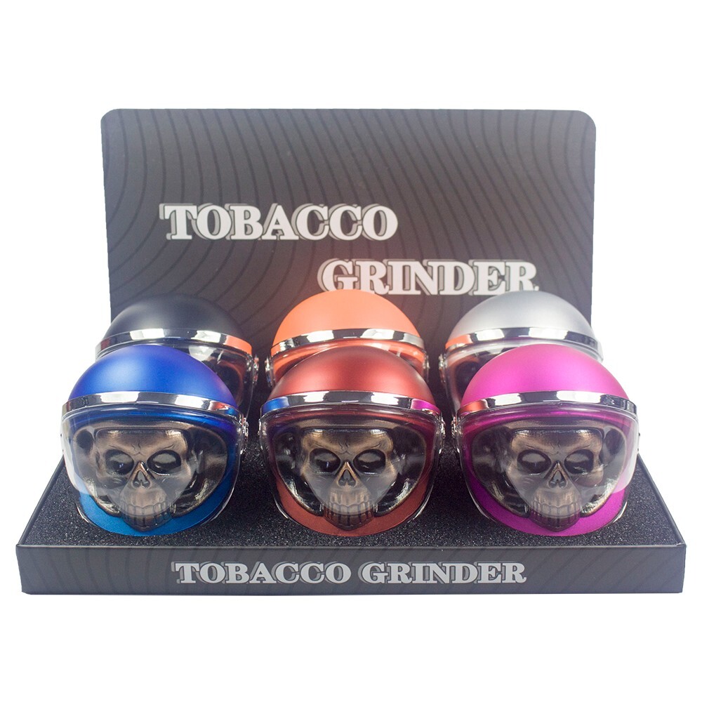 3" 4 PC 3D Copper Metal Skull in Helmet Tobacco Herb Spice Grinder Smoke Crusher