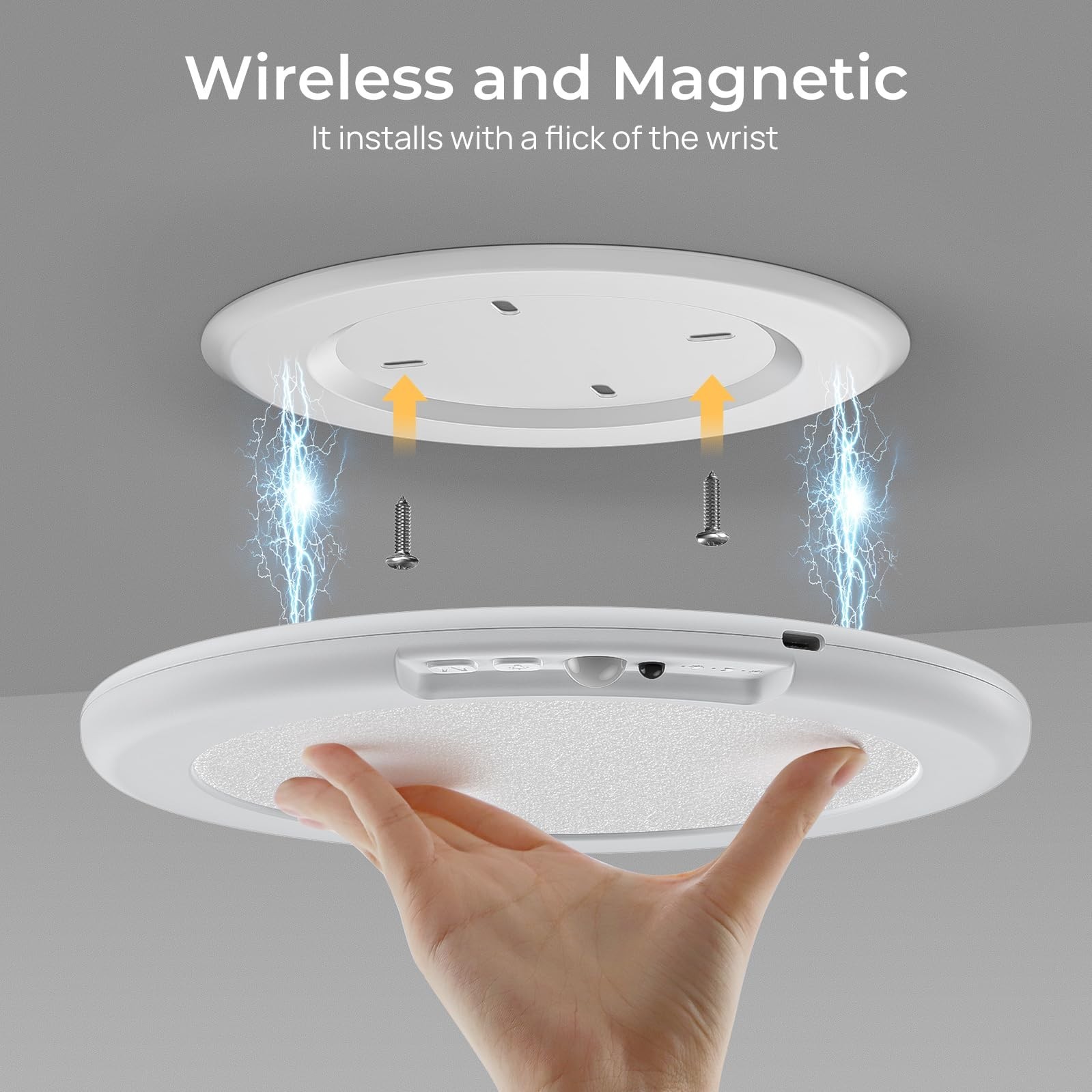 Magnetic Wireless Ceiling Lights,Rechargeable Motion Sensor Closet Light