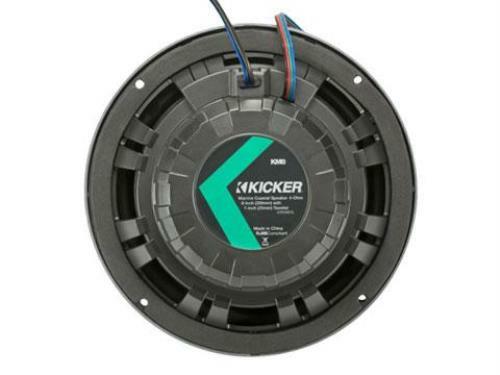 Kicker 45KM84L 8" Full Range Marine Boat Speakers Pair with RGB LED Lighting