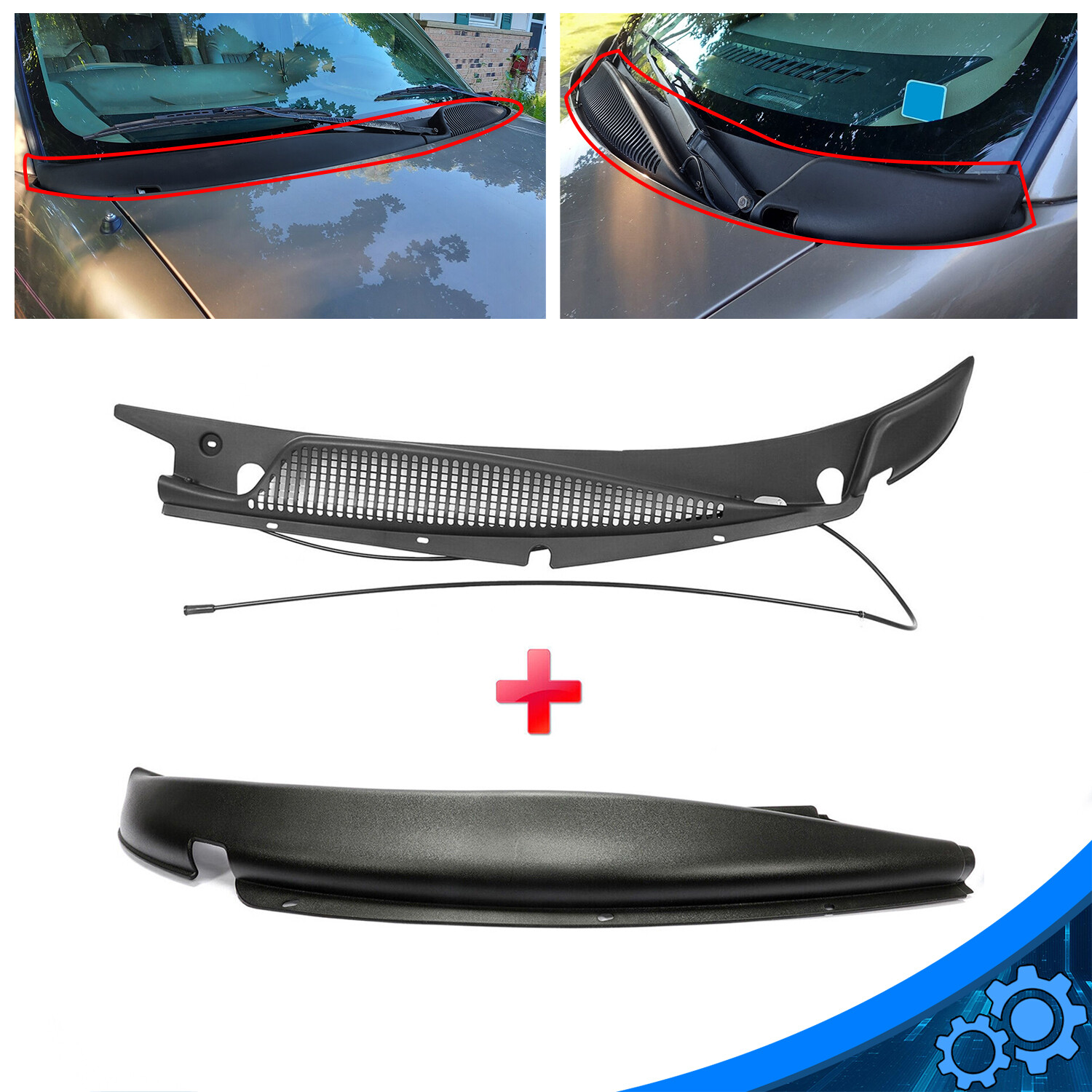 Driver&Passenger Side Windshield Wiper Motor Cowl Cover For 96-17 Chevrolet GMC