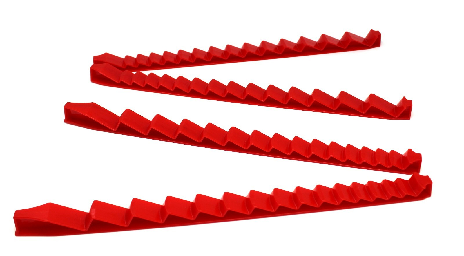 Red Plastic Low Profile 30 Tool Wrench Organizer Rail 4-Piece Set JSP