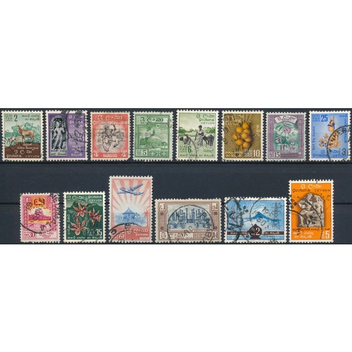 Definitive: 14 Values - Ceylon 1958 - FH - SG 448/57, 460 & 462/4
