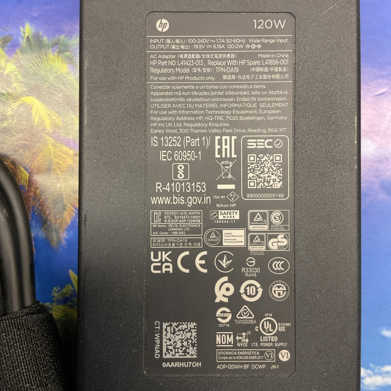 LOT OF 5 Genuine HP 120W Blue Tip AC Adapter 19.5V 6.15A TPN-CA28 TPN-DA19 4.5mm