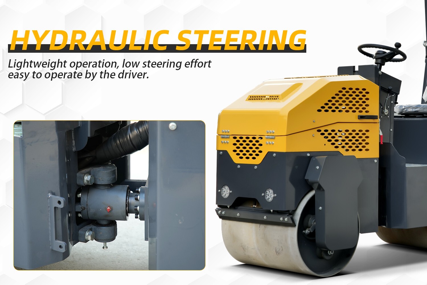 Road Mini Vibratory Roller 1 Ton Double Drum Road Roller Compactor