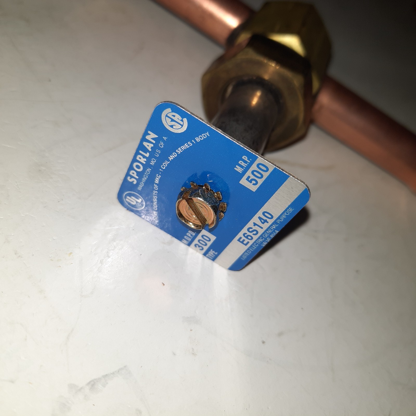 SOLENOID VALVE E6S140 1/2" ODF less coil