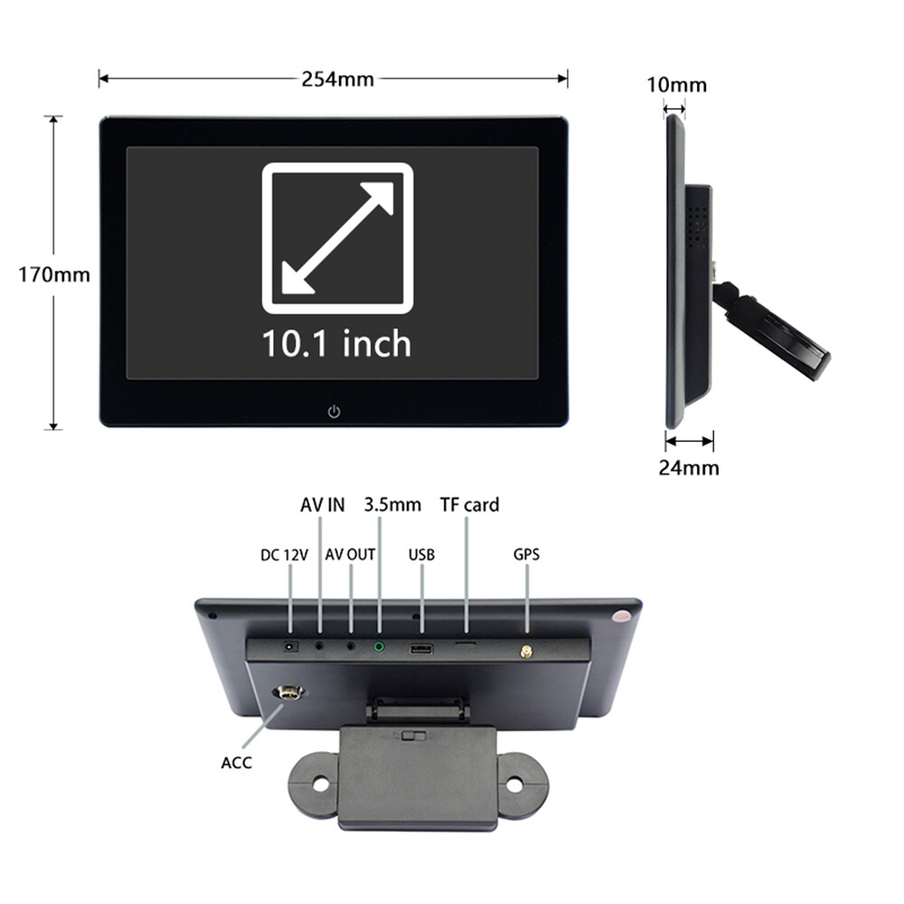 10.1in Touch Screen Android 12 Car Headrest Rear Seat TV Monitor WIFI Bluetooth