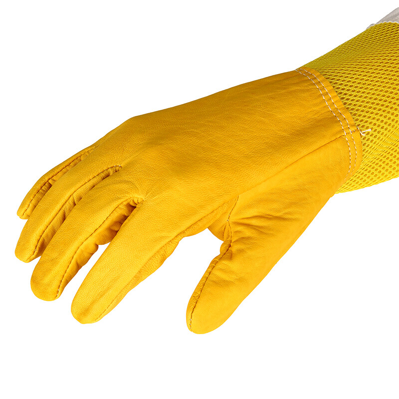 Breathable Bee Beekeeper Gloves Sheepskin Gloves Ventilated Mesh Beekeeping