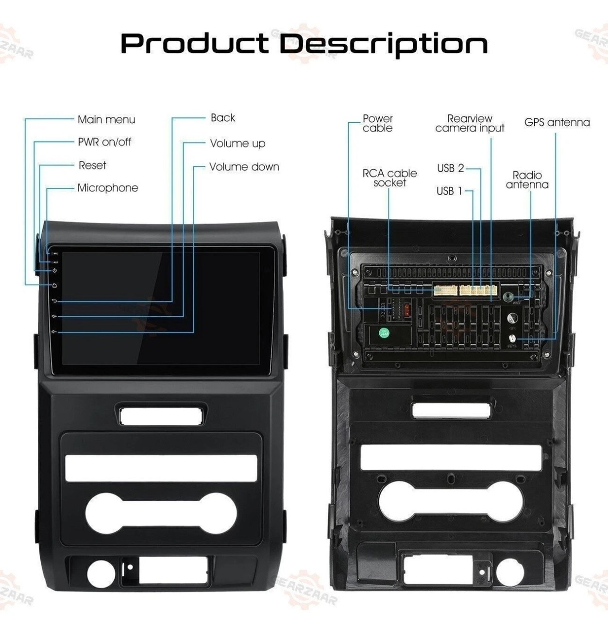 Ford F150 2009-2014 Apple Carplay Android 14 4+32G Car Stereo Radio HEAD UNIT B