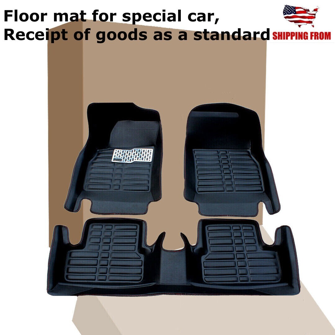 for 2007-2017 Toyota Camry Car Floor Mats Front & Rear Liner Leather Pad Black