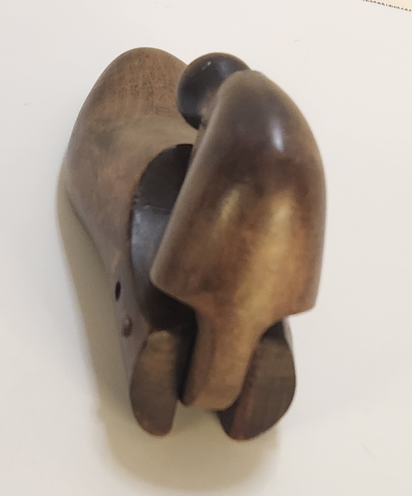 VTG Wood Shoe Cobbler Form Mold Primitive Antique Folk Art Decor Hinged Knob 11"