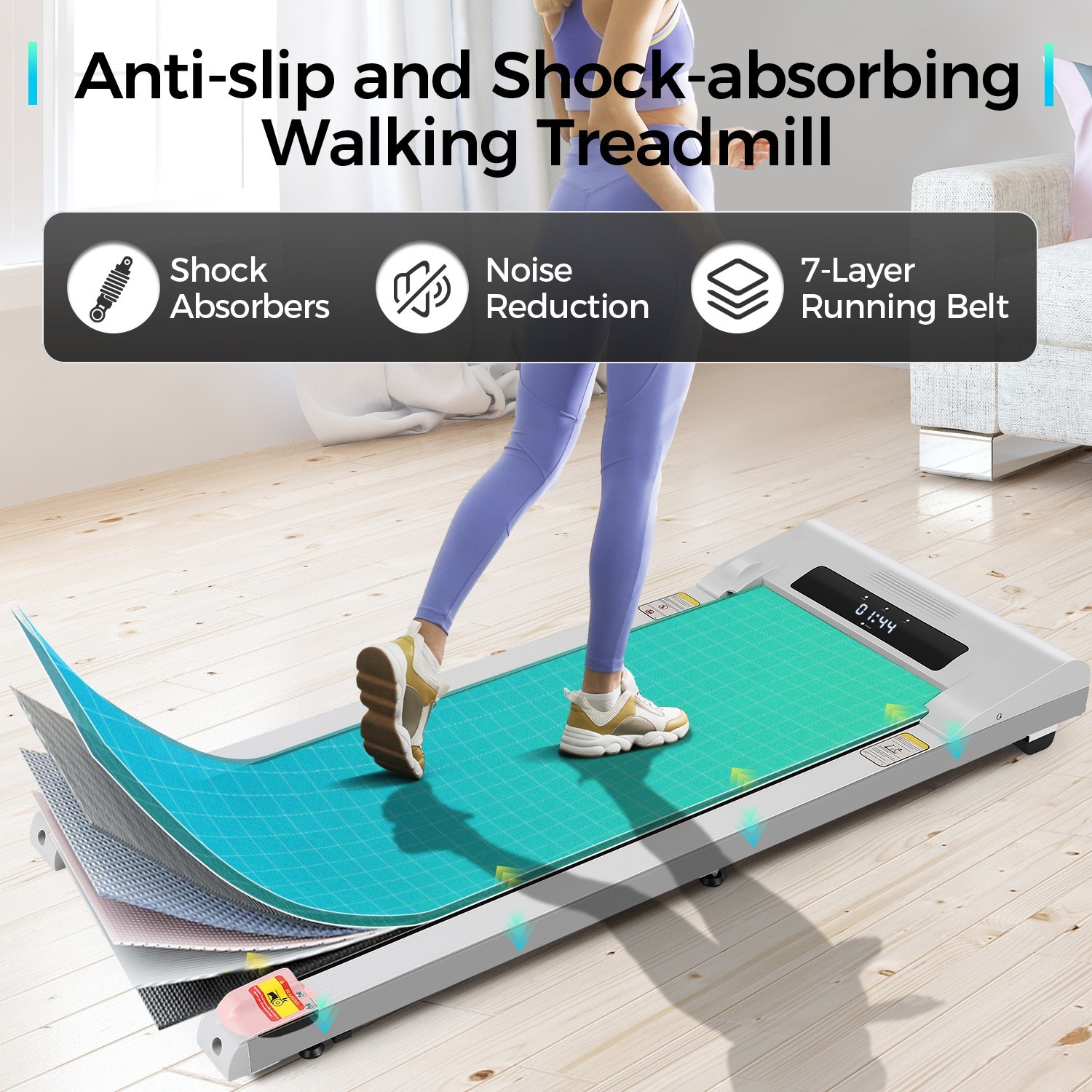 Treadmills for Home 300 lbs Weight Capacit,Smart Treadmill with LED Display