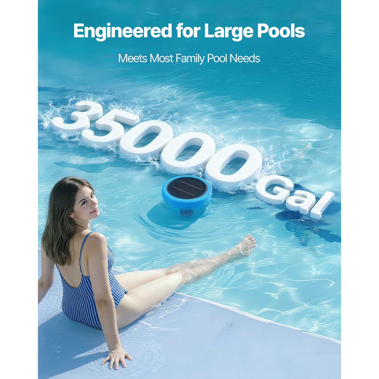 Uimoso Solar Pool Ionizer with Copper Core for Pools Up to 35,000 Gallons