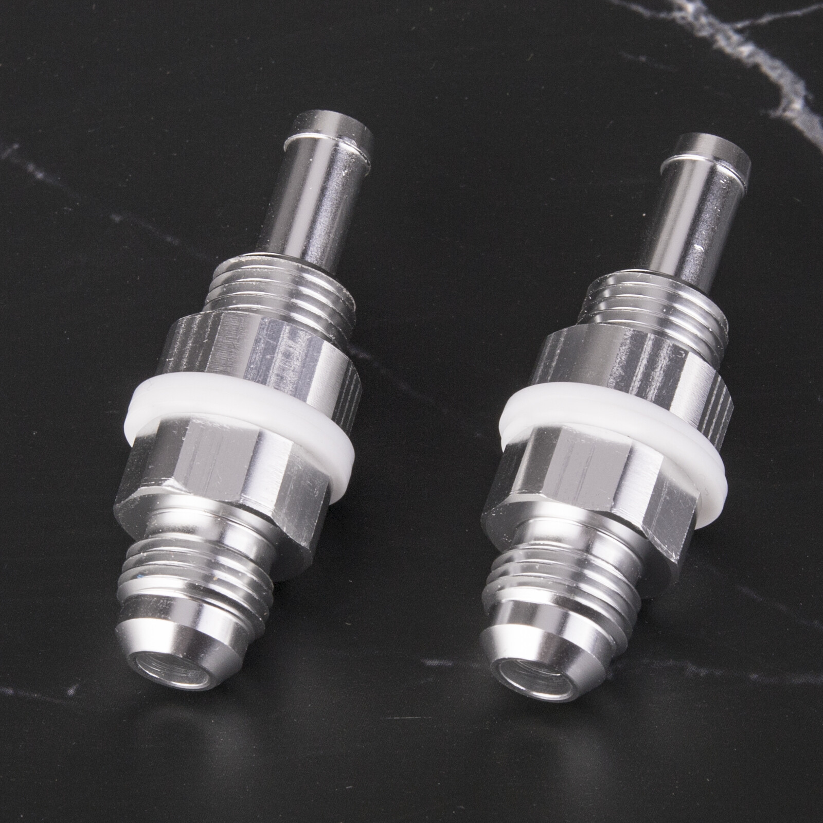 (2-Pack) -6AN Male Flare Bulkhead To 5/16 Hose Barb Fuel Tank Fitting 6an 6 AN