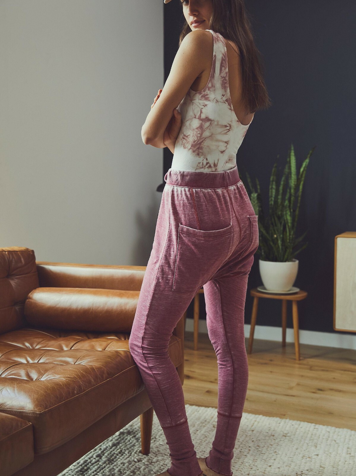 🔥FREE PEOPLE Intimately Cozy All Day Harem Leggings Winding Roads S M🔥