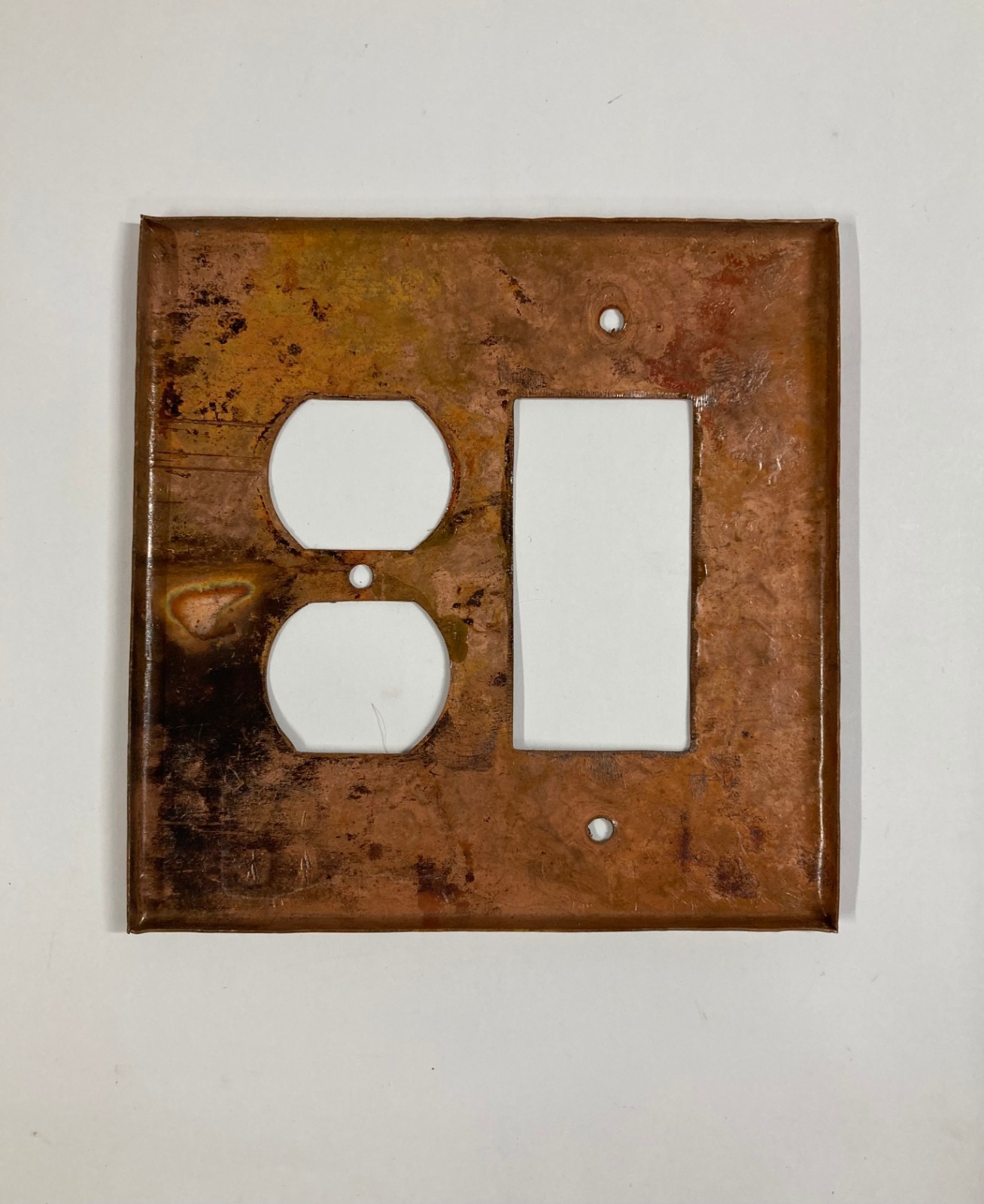 Handmade in Mexico Mottled Metal Switch Plate Cover - Decora with Duplex #907-G