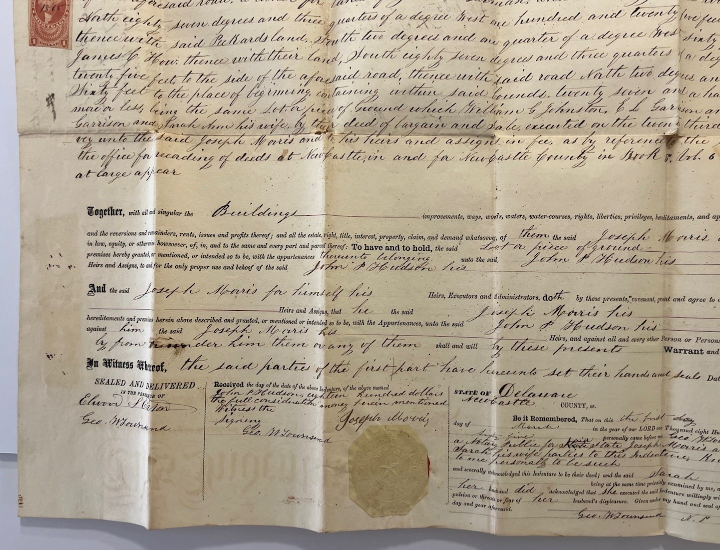 Antique 1865 Deed, 1899 Deed & Mortgage, and 1906 Mortgage Documents - Delaware
