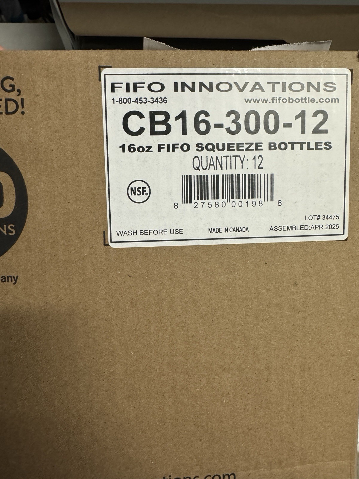 FIFO INNOVATIONS 16 Oz. Sauce and Condiment Squeeze Bottles - Case of 12