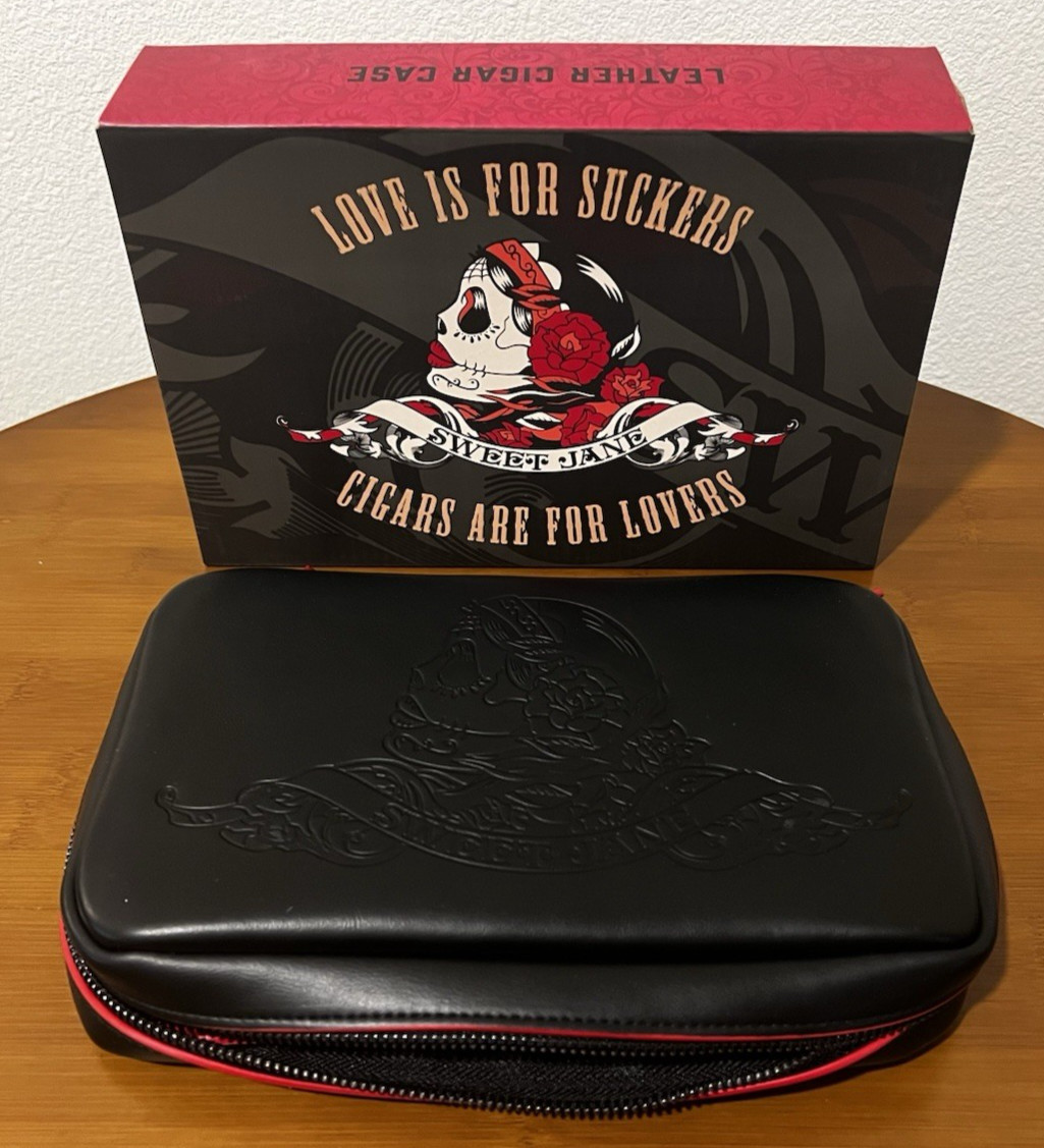 Drew Estate Leather Deadwood Sweet Jane Travel Cigar Case - Brand New w/Gift Box