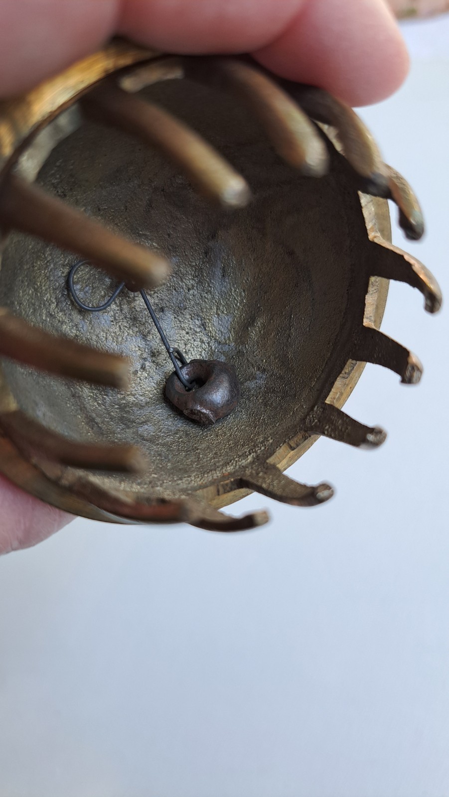 Brass Etched Design Elephant Claw Bell Meditation Temple India Vintage Prayer