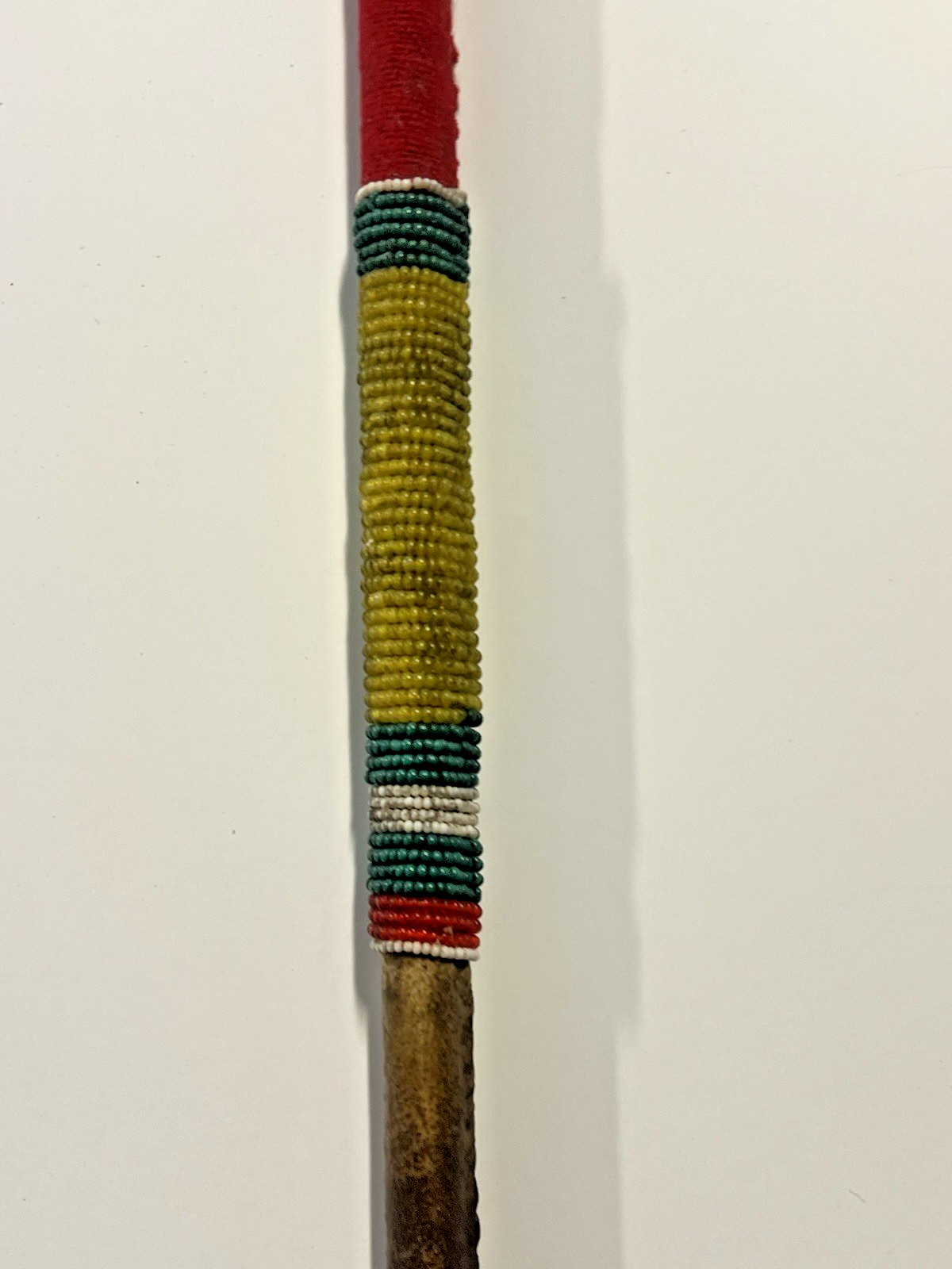 Coup Stick; Original Native American Indian Beaded Hide Wood ; 29"; Late 1800s