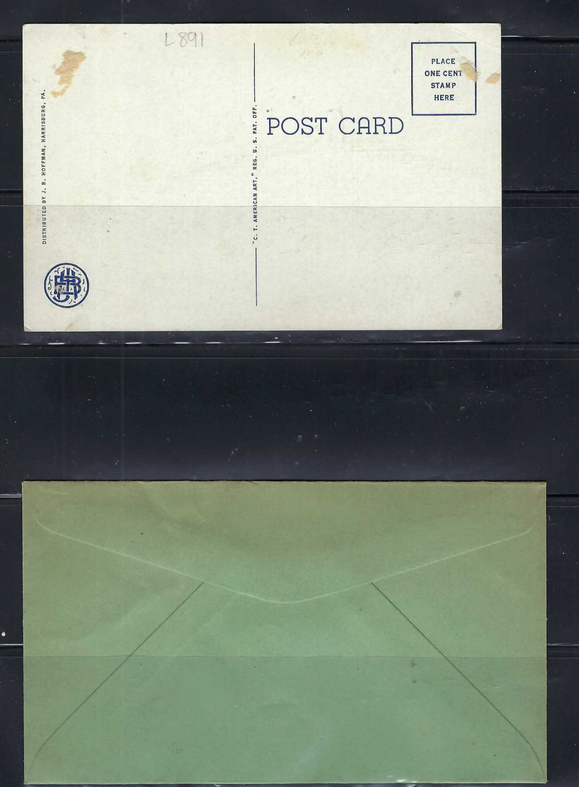 HARRISBURG, PA 'POST OFFICE'- POST CARD.- BUSINESS PHILADELPHIA- COVER