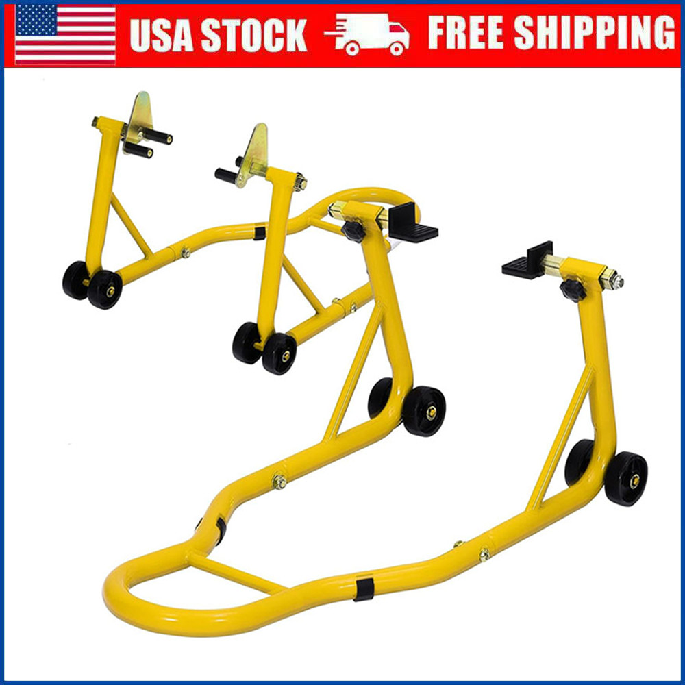 900lbs Motorcycle Front Rear Combo Stand Lift Swingarm Spool Paddock Stand Set