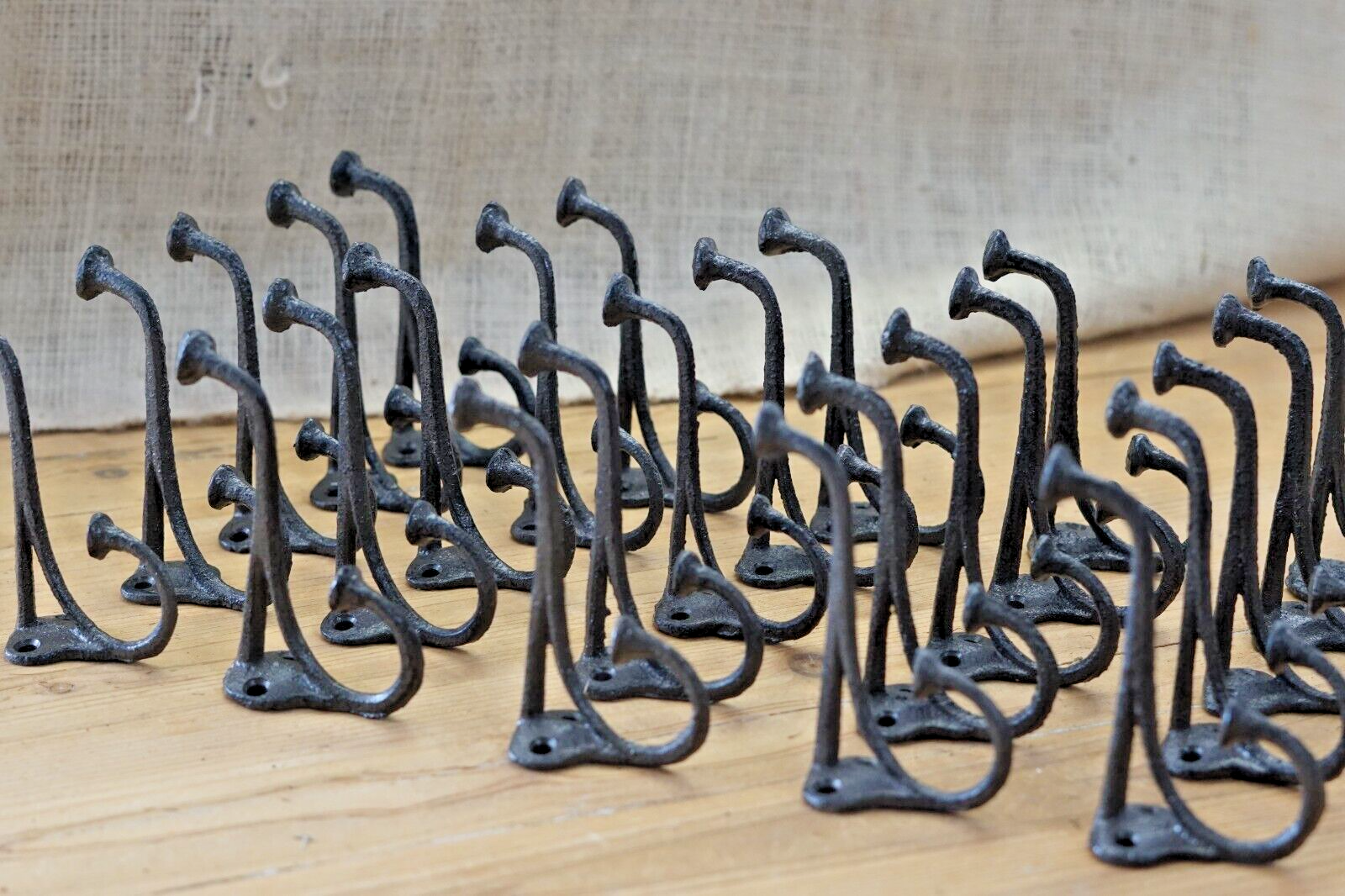 50 Rustic Cast Iron Coat Hat Wall Hooks Restore School Farm Towel Bath Kitchen